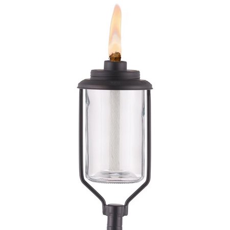 LAMPLIGHT TIKI Convertible Black/Clear Glass/Metal 65 in. Tiki Outdoor Torch 1 pc 1120036